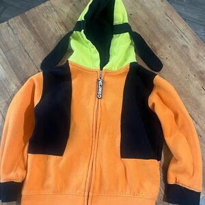Disney Orange, Black & Lime Green Hooded Fleece Jacket